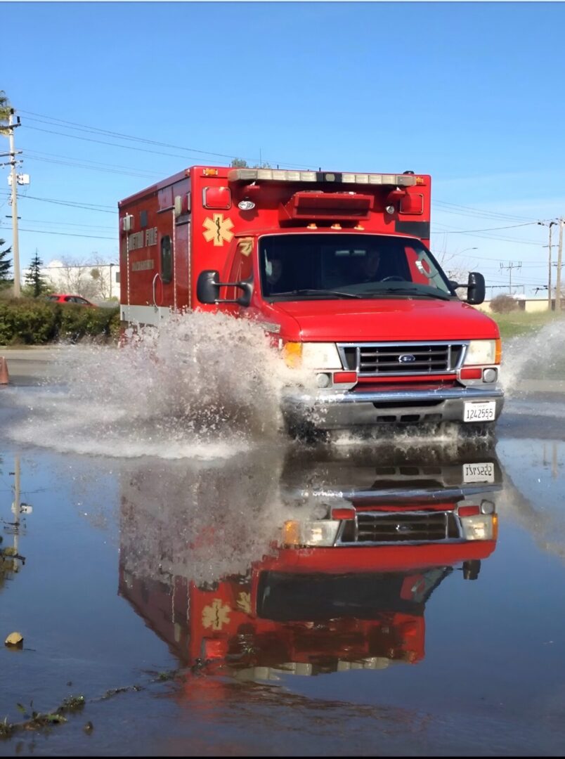 AI enhanced. Medic going thru water